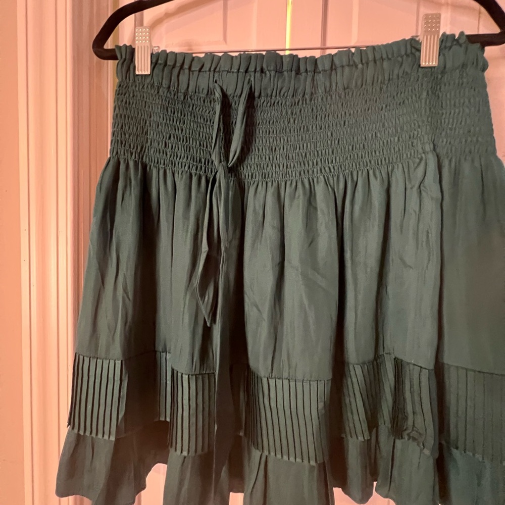 Skies Are Blue Teal Pleated Mini Skirt